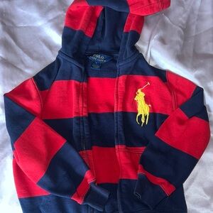 Polo by Ralph Lauren Kids Hoodie in Red and Navy Blue stripes
